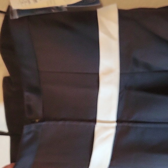 NWT Alfred Angelo B&W Black White Ivory Belt Bow Strapless Cocktail Dress Sz 14 - Picture 6 of 9